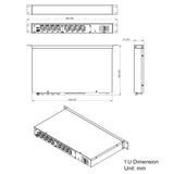 4-Kanal-Bidirektionaler (2-Wege) Line-Level-XLR-Balanced-Audio-Extender über Glasfaser, XLR-Audio zu Glasfaser, bietet 16-Bit- oder 24-Bit-Audioqualität