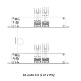 4-Kanal/2-Kanal (2-Wege) symmetrisches Audio über Glasfaser-Extender auf 20 km SMF oder 500 Meter MMF mit T-Kabeln