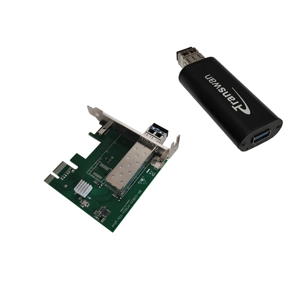 PCI-E Card to 1 Port USB 3.0 Fiber Optic Extender with Mini Size to Max 250 Meters, with 10Gbps SFP, Super Speed up to 5 Gbps