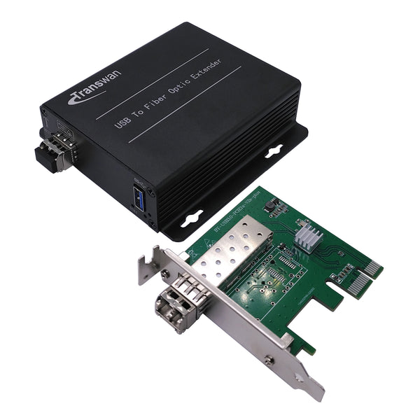 PCI-E card to USB 3.0/2.0/1.1 over Single-mode Fiber Optic Extender 250 Meters, Backwards Compatible