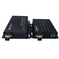 4 Ports USB 3.2 über Singlemode-Glasfaser-Extender auf 250 Meter, kompatibel mit USB 3.2 Gen 1x1/USB 3.1 Gen 1/USB 3.0/USB 2.0/USB 1.1, unterstützt 3D Sanner usw