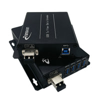 4 Ports USB 3.2 Over SM Fiber Optic Extender to 250 Meters, Compatible with USB 3.2 Gen 1x1/USB 3.1 Gen 1/USB 3.0/USB 2.0/USB 1.1, Support 3D Sanner