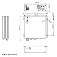 Bidirektionaler (2-Wege) 1-Kanal-XLR-Audio-Extender mit symmetrischem Leitungspegel über Glasfaser auf 20 km SMF oder 500 Meter MMF mit 16-Bit- oder 24-Bit-Audioqualität