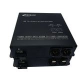 Mic Level & Line Level (input) Balanced Audio over Optic Fiber Extender to 20Km, 2 Ch Line-Level Audio output,  16-Bit Supported