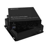 2 x Mic Level & 2 x Line Level (input) Balanced Audio over Optic Fiber Extender to 20Km, 4 Ch Line-Level Audio output,  16-Bit Supported