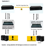 4-Kanal-Bidirektionaler (2-Wege) Line-Level-XLR-Balanced-Audio-Extender über Glasfaser, XLR-Audio zu Glasfaser, bietet 16-Bit- oder 24-Bit-Audioqualität