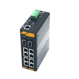 8 x 10/100/1000Base-Tx to 2 x 100/1000Base-Fx SFP ring managed Industrial switch, support EPRS Ring and layer 2 network management, DC 10~58V